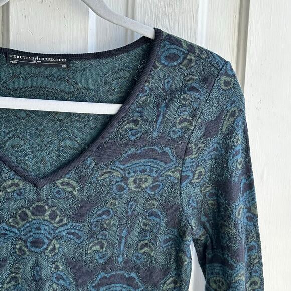 Peruvian Connection Kashmiri Pima Cotton Paisley Dress - Picture 3 of 7